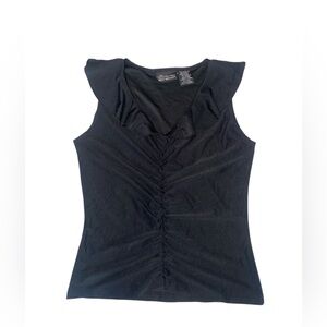 y2k no boundaries black ruched ruffled tank top